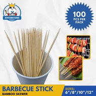 Bamboo Skewers / Barbeque Sticks (Round) 3mm [6inches / 8inches / 10inches / 12inches] (100pcs/pack)