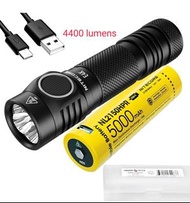 NiteCore E4K EDC Flashlight 4400 lumens. 5000 mAh Lithium 21700