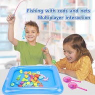 40 Pcs Fishing Toys Set, Including Fishing Pond, Fishing Rod And Net, Three-Dimensional Fish,(Styles