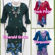 Baju kurung Peplum Moden Kanak-kanak kids baby raya 2020 emerald pink turquoise