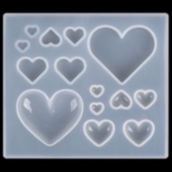 Cetakan Resin Heart Shape Cetakan Gantungan Kunci Aneka Bentuk Hati Love Cetakan Liontin Anting Kalu