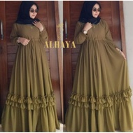fee fashion gamis ceruty babydoll full furing gamis 2022 terbaru modern gamis wanita dewasa gamis po