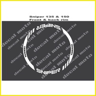 ☎ ∇ Decals, Sticker, Motorcycle Decals for Mags / Rim for Yamaha Sniper 135 &amp; 150, white