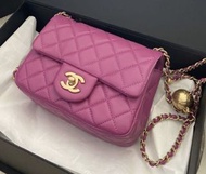 全新 Chanel 17cm 紫色菱格金球 金波斜咩袋🤩🥳🥳 classic Mini Flap Bag