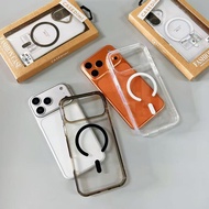 case i7 Acrylic Transparent Rechargeable Wireless Charging Brown Box Shockproof for iPhone17 pro max