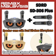 [Ready Stock] SDRD SD-306 Plus Portable Family Karaoke System Condenser Wireless Stereo Bluetooth Speaker Set with Dual Wireless Microphones for KTV Karaoke Singing / Samsung / Xiaomi / Huawei / Oppo / Vivo / Realme / OnePlus