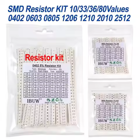 660pcs 200pcs 720pcs 4000pcs 0402 0603 0805 1206 1210 2512 smd resistor kit igmopnrq assorted kit 10
