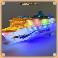 TONFASHION Cruise Ship Toy, Automatic Steering Realistic Electric Ship Toy, Flashing Light LED Light