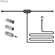 76DCXMY FM Dipole Aerial, Plug Play Universal Radio Antenna, Portable 75Ohm Stereo Aerial Connector 