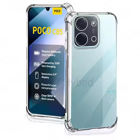 For POCO C85 Cover Transparent Shockproof Case Xiaomi POCOC85 Little Pocophone C 85 85C 4G Camera Pr