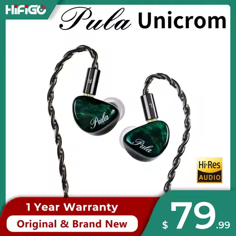 PULA Unicrom Beryllium-Plated Dynamic Driver In-ear HiFi Earphones with 3.5mm+4.4mm Interchangeable 