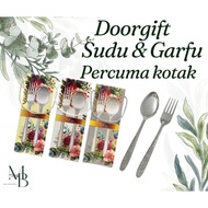 Doorgift Sudu Garfu Set / Stainless Steel Spoon And Folk/Set Sudu Dan Garfu FOC Kotak