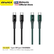 Awei CL-111T 3A PD60W Super Fast Charging Type-C to Type C Cable Charging Cable 1Meter 100cm 1M CL11