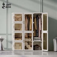 ANTBOX [พร้อมส่ง!! ] ตู้เสื้อผ้า 12 ช่อง 2 แขวน 710L ประตูใสโปร่งแสงมองเห็นด้านในได้ สไตล์โมเดิร์น เ