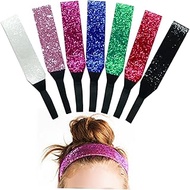 7pcs Sports Headband Headbands for Women Athletic Cosplay Party Accessory Christmas Gift Ladies Headbands Sequin Headband Running Headband for Women Elasticity Sequins