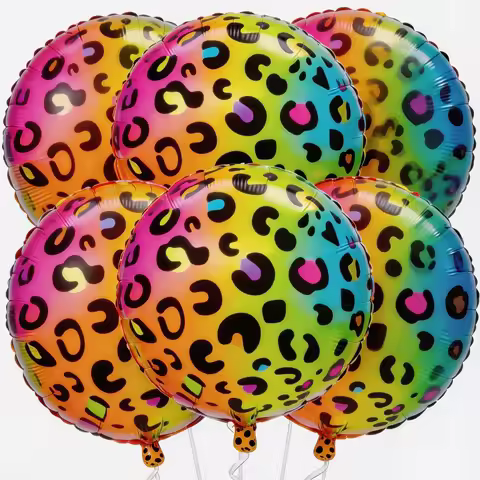 Leopard Print Balloons,Neon Leopard Print Balloons,disco Party Decorations Jungle Safari Leopard The