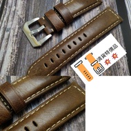 清貨品 22mm 24mm 錶帶  啡苔色 牛皮錶帶  (合用: 22mm panerai Tudor Seiko 錶帶錶帶 )