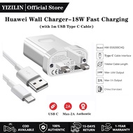 Huawei Charger Type C 18W Fast Charging Adapter with 3A USB C Cable for P40 P30 P20 Pro Mate 40 30 2