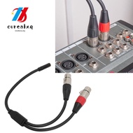 OUREAPH 1/8 Female To Dual XLR Female Cable, 30cm / 11.81in Professional Y Splitter Cord Wire, Flexi