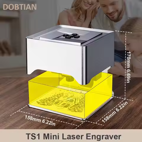 TS1 Mini Laser Engraver 3W Portable Laser Bluetooth CNC Machine DIY Painted Dog Tag Paper Leather Wo
