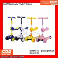 Children's SCOOTER+Seat || 3-wheel Kids SCOOTER+Seat || Led And MUSIC Children's SCOOTER || Tiger JE