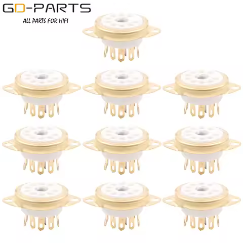 9pin B9A Ceramic Vacuum Tube Socket For 6DJ8 12AT7 6922 B339 CV492 6L13 12AU7 ECC82 ECC81 ECC83 12AX