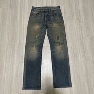 Levi's levis 08501-0417 W31 L34 藍色大破壞刷紋直筒牛仔褲 522 501 505