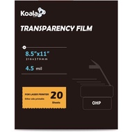 Koala Laser Transparency Film, Color Transparent Paper for OHP, Clear Overhead Projector Film 8.5x11
