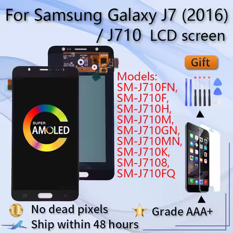 Amoled lcd For Samsung Galaxy J7 2016 J710 LCD Display and Touch Screen Digitizer Assembly SM-J710F 