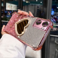 Case For OPPO A57 4G 2022 A57 5G 2022 A77 A77s Anti vibration soft shell with mirror makeup stand fu