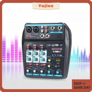 YUJINX DJ Console Mixer, Monitor Karaoke System 4-Channel Audio Mixer,  Bluetooth with 48V Phantom P