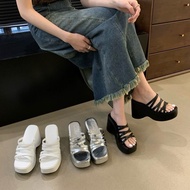 Qc High Sole Wedge Slippers 9Cm With shoes Box For Women DX01