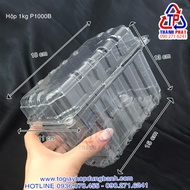 [HCM]50 Hộp đựng trái cây 1kg - Hộp đựng dâu - Hộp đựng cherry - Hộp Nhựa P1000B - Hộp đục lỗ