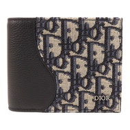 Dior 牛皮皮革/帆布Saddle Bifold Wallet銀扣錢包