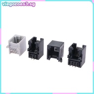 VIEGO 10PCS RJ11 Telephone Soet Curved Pin 95001 4P4C 6P6C 6P4C Female Ja Pcb Connector Telephone So