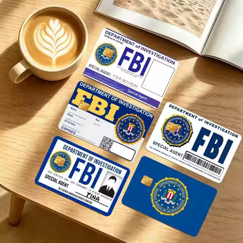 F-FBI special agent Anmie 4pcs 1Set Sticker Film Skin Cover for Credit Card Debit Bank Card Front