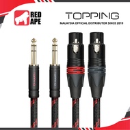 TOPPING TCT3, TRS to XLR Balanced Cable: 6.35mm Male to 3-Pin Female XLR 6N OCC Silver-Plated Hybrid