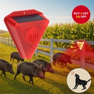 Solar Powered Animal Repeller with Dog Barking Sound & Light Alarm, Waterproof, Outdoor Use for Vill