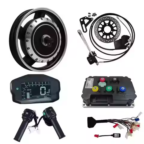 QS273 16inch 5000W Electric Motorcycle Motor Conversion Kits with Fardriver Controller ND72530