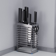 [48H Shipping] 304Stainless Steel Knife Holder, Multi-Function Knife Rack with Multiple Slots for Kn