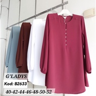B2633 COLOR PART 2 BLOUSE PLAIN G’LADYS SIGNATURE FORMAL OFFICE WEAR MUSLIMAH KEMEJA SAIZ 40-52