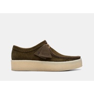 CLARKS WALLABEE CUP GREEN CORDUROY
