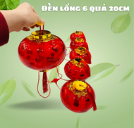 Đèn Lồng Điện 6 Quả Đỏ Cực Đẹp Trang Trí Lễ Tết Ngoài Trời Trong Nhà...