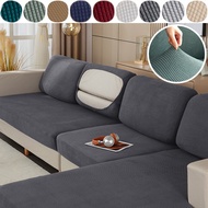 Jacquard Sofa Seat Cover 1/2/3/4 L Shape SeaterSofa Cover Set Elastic Solid Color Silpcover for Living Room Decorate Seat Cushion Covers Furniture Protector Cover for Sofa