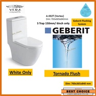 Vera W032T Toilet Bowl WC Bathroom Tornado Geberit Flushing System One-Piece White HDB|Cond