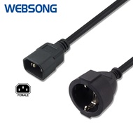 C14 to Schuko Socket Type F Female 60CM High Quality WEBSONG Power Cable