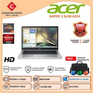 TERBATAS..... Laptop Acer Aspire 3 A314 Ryzen 5 7520U 8GB 512gb ssd
