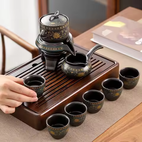 Automatic Kungfu Tea Set Household Simple Pot Cup Ceramic