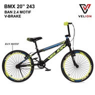 SEPEDA ANAK LAKI BMX VELION 243 UKURAN 20 INCH BAN 2.40 VBRAKE USIA 8-11 TAHUN