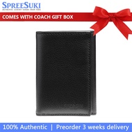 Coach Men Men Wallet In Gift Box Trifold Wallet Black # 23845